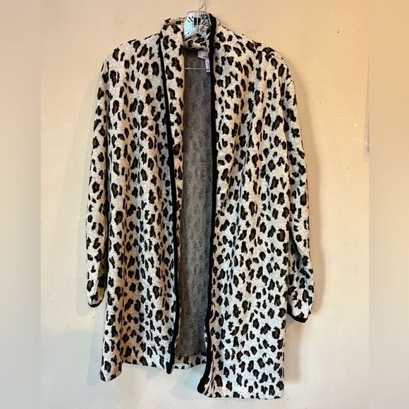 Magaschoni Leopard Print Longline Cardigan L - Picture 6 of 6